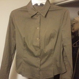 Womens Prada Dark Olive Green Blouse Size Small